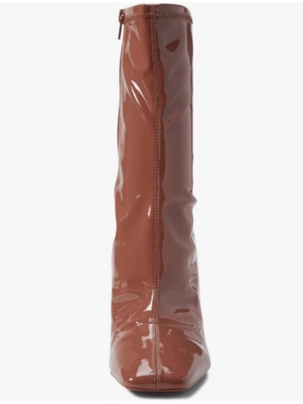 Aldo Glossy Mid-Calf Block Heel Boots in Chestnut Pink Size 6.5 - Picture 2 of 16